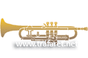 Stencils met noten en muziekanten - Trompet