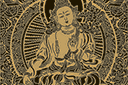 Stencils met indiaanse motieven - Grote Boeddha op een lotus