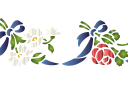 Stencils met tuin- en veldbloemen - Boeketten en linten