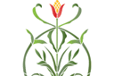 Stencils met tuin- en veldbloemen - Gestileerde bloem 1