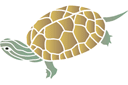 Dierenstencils - verkoop in kleine partijen - Schildpad 05. Pak van 4 stuks.