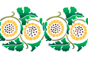 Stencils met tuin- en veldbloemen - Gele chrysantenrand