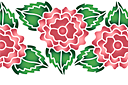 Stencils met tuin- en wilde rozen - Terry roze bloem 2B