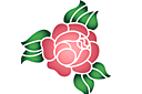 Stencils met tuin- en wilde rozen - Primitieve roos 1A
