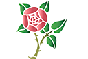 Stencils met tuin- en wilde rozen - Rozentakken primitief A