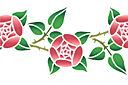 Stencils met tuin- en wilde rozen - Rozentakken primitief B
