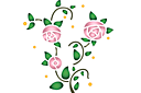 Stencils met tuin- en wilde rozen - Primitive rose branch 1