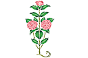 Stencils met tuin- en wilde rozen - Rozenstruik 1