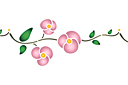 Stencils met tuin- en wilde rozen - Primitieve rozenbottel B
