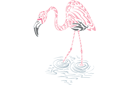 Sjablonen met dieren - Flamingo in het water