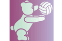Stencils met kinderspeelgoed - Teddy volleybal speler