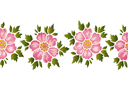 Rand sjablonen met planten - Folk rozenbottel B
