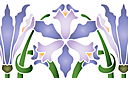 Rand sjablonen met planten - Paarse irissen