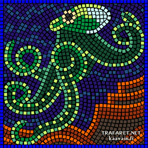 Grote octopus (mozaïek) - sjabloon voor decoratie