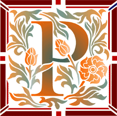 Beginletter P - sjabloon voor decoratie