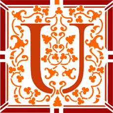 Beginletter U - sjabloon voor decoratie