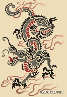 Draak uit China - sjabloon voor decoratie