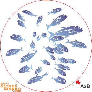 School vissen (Stencils met zeemuurschilderingen)