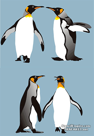 Vier pinguïns - sjabloon voor decoratie