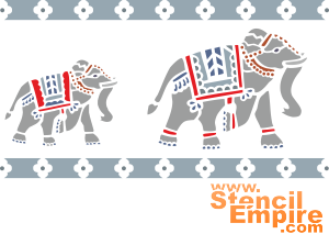Indische olifanten - sjabloon voor decoratie