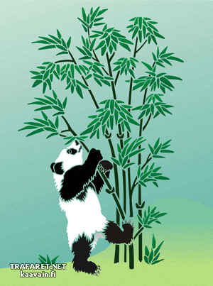 Panda en bamboe 2 (Sjablonen met dieren)