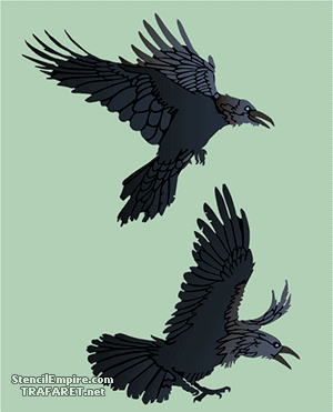 Een paar raven - sjabloon voor decoratie