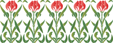 Tulpen Art Nouveau - sjabloon voor decoratie
