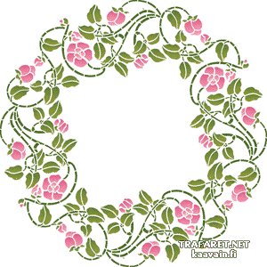Ronde rozenbottel 8 - sjabloon voor decoratie
