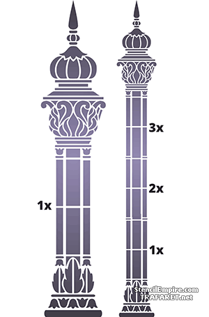 Indiase zuil - sjabloon voor decoratie