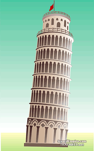Scheve toren van pisa - sjabloon voor decoratie