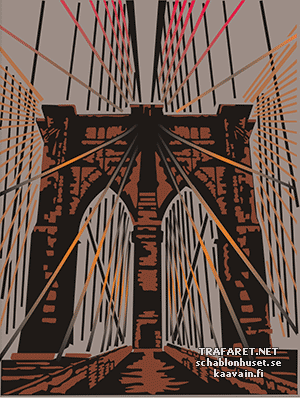 De Brooklyn Bridge (Sjablonen met herkenningspunten en gebouwen)