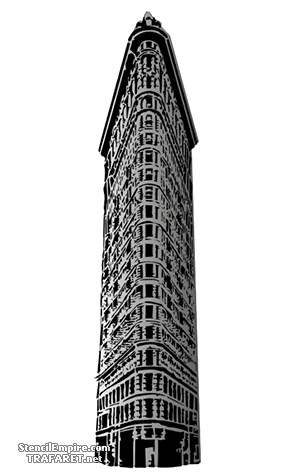 Strijkijzer gebouw - sjabloon voor decoratie