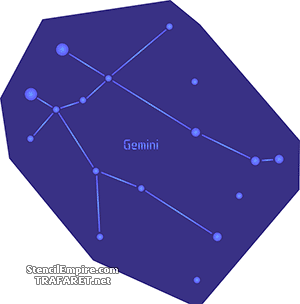Sterrenbeeld Tweeling - sjabloon voor decoratie