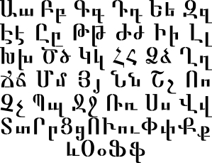Armeens alfabet - sjabloon voor decoratie