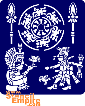 Azteekse ornament - sjabloon voor decoratie