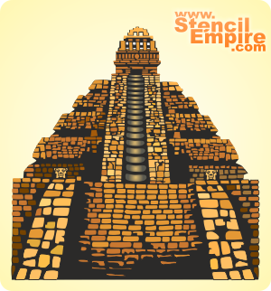 Tempel van de Azteken - sjabloon voor decoratie