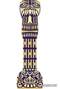 Azteekse kolom - sjabloon voor decoratie