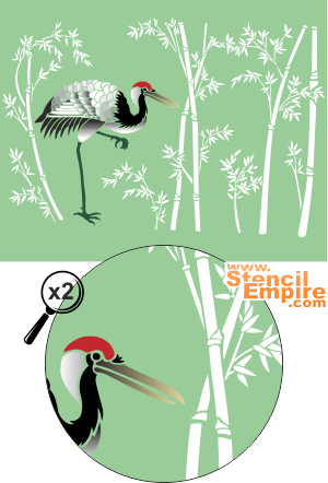 Reiger in bamboe 1 - sjabloon voor decoratie