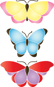 Grote vlinders - sjabloon voor decoratie