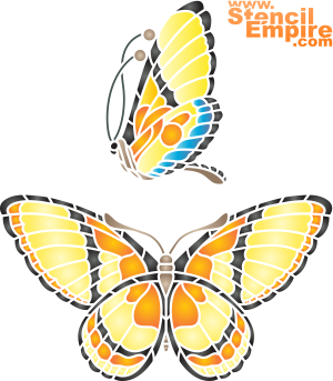Vlinder en profiel - sjabloon voor decoratie