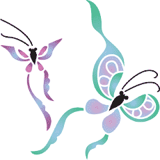 Oosterse vlinders. Pak van 6 stuks. (Dierenstencils - verkoop in kleine partijen)