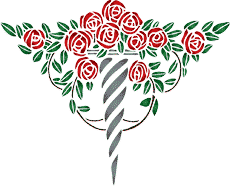 Staaf met rozen - sjabloon voor decoratie