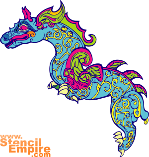 Grote Chinese draak - sjabloon voor decoratie