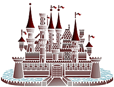 Groot kasteel (Stencils met kinderspeelgoed)