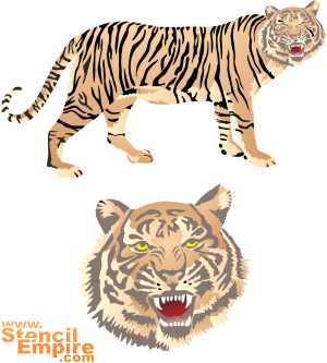Tijger (Stencils met jungle planten en dieren)