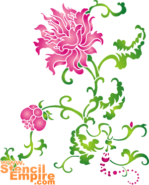 Chinese chrysant - sjabloon voor decoratie