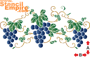 Oosterse druiven: motief - sjabloon voor decoratie