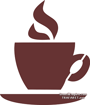 Kopje koffie 03 - sjabloon voor decoratie