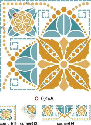 Hoek Art Nouveau 13 - sjabloon voor decoratie