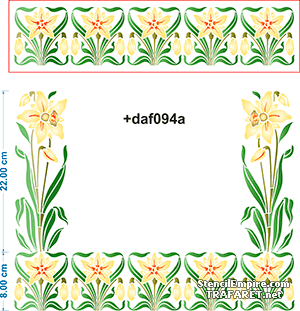 Sierlijke narcis rand - sjabloon voor decoratie